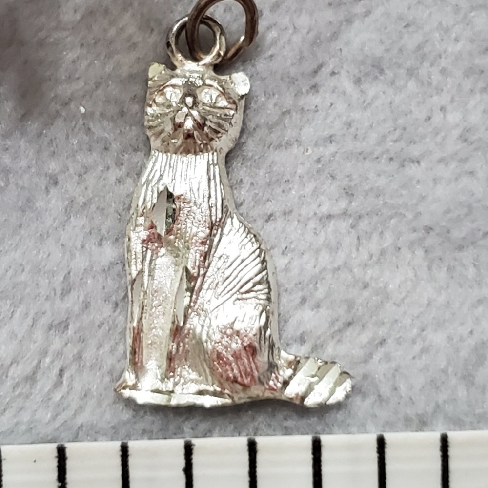 Silver Cat Charm